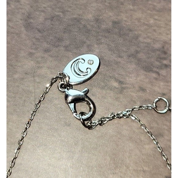 Charming Charlie Silver Tone Cross Crystal Pendant Chain Rhinestone Necklace - Picture 4 of 6